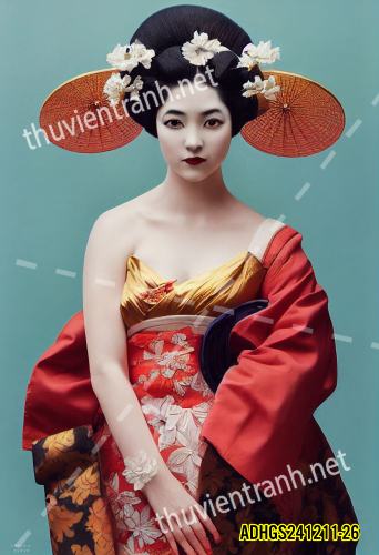 Tranh dán tường hoa cô gái Geisha Nhật Bản-ADHGS241211-26 - Kết quả tìm kiếm tranh tường